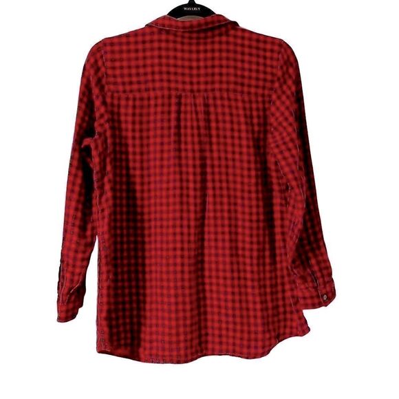 J.Jill red and black check soft flannel tunic with pockets S Petite - Picture 4 of 9